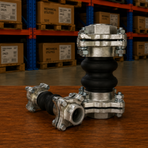 MU - Rubber Flexible Connector, Bolt-On, Twin Sphere, Threaded