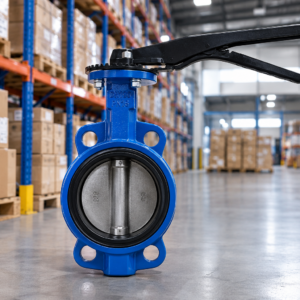 MU – Blue Butterfly Valve in Warehouse