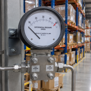 MU – Industrial Gauge in a Warehouse Aisle